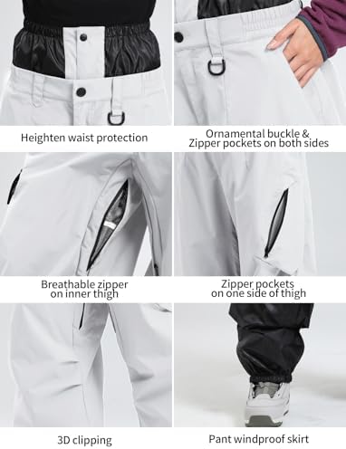 GSOU SNOW Womens Ski Jacket and Pants Set Baggy Snowboard Jacket Snow Suit