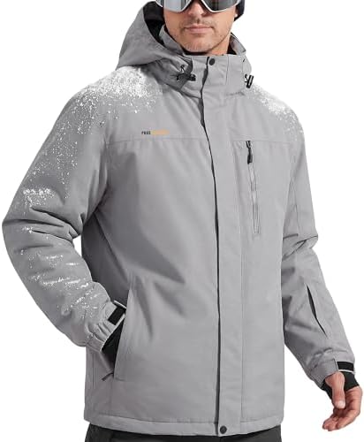 FREE SOLDIER Men's Winter Ski Snow Jacket Warm Fleece Lined Coats