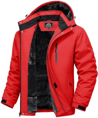 MAGCOMSEN Men's Winter Ski Jacket Waterproof Snow Fleece Lined Warm Coats