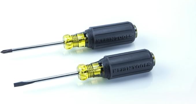 Klein Tools 85078 Screwdriver Set, Made in USA, All-Purpose Screwdriver Kit has 4 Phillips and 4 Flat Head Tips, Non-Slip Cushion Grip, 8-Piece