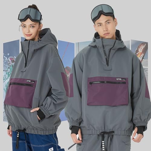 SNOWVERB Women's and Men's Baggy Ski Cargo Coats Snow Snowboard Jackets