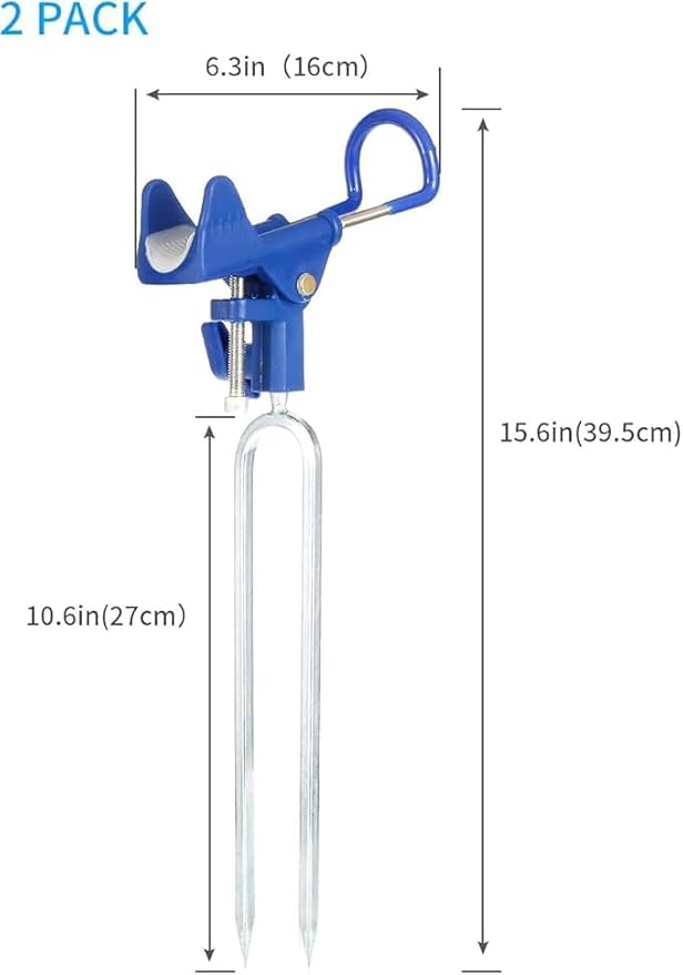 E-jades 地面用釣り竿ホルダー、改良版バンク釣り竿ホルダー 360°調整可能、なまず釣り、ビーチ、泥用エクストラロングドリルロッドスタンド2/4個パック、男性への誕生日クリスマスギフト