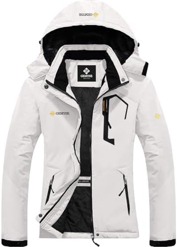 GEMYSE Women's Waterproof Ski Jacket Warm Winter Coat with Detachable Hood