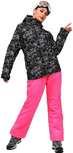 Women's Ski Jackets and Pants Set Waterproof Insulated Snowsuit Winter Warm Skisuit Fashion Snowboarding Snow Coat