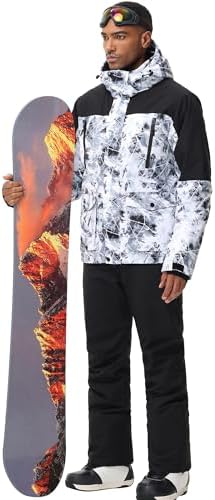 Men's Jacket and Pants Set Insulated Waterproof Waterproof Snowboard Snowsuits for Snow Sport