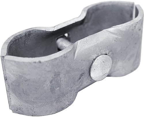 1-5/8" Galvanized Chain Link Fence Panel Clamps with Bolts & Nuts - Saddle Clamps for Dog Kennels & Temporary Fencing (1 Set)