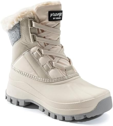 KOLILI Womens Winter Snow Boots Waterproof Warm Duck Walking Boots