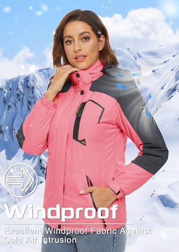 TACVASEN Women's Winter Coats Waterproof Snow Ski Jacket Warm Fleece