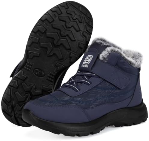 SHIBEVER Snow Boots Women Warm: Winter Fur Lined Ankle Booties