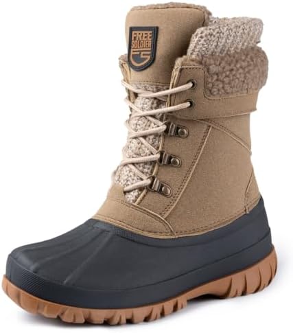 FREE SOLDIER Women's Waterproof Winter Cold Weather Snow Boots for Women Outdoor Fashion Duck Boots Comfortable Insulated