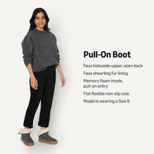 Amazon Essentials Women's Faux Fur Lined Shearling Boots, Pull-On Design