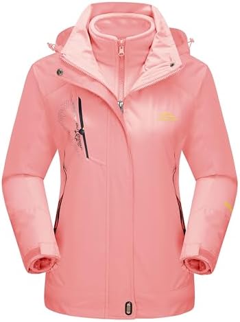 MAGCOMSEN Women's 3-in-1 Winter Coats Snow Ski Jacket Waterproof Windproof Fleece Lined Winter Jacket Parka