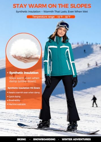 Wantdo Women's Waterproof Ski Jacket Warm Snow Winter Coat Snowboard Jacket