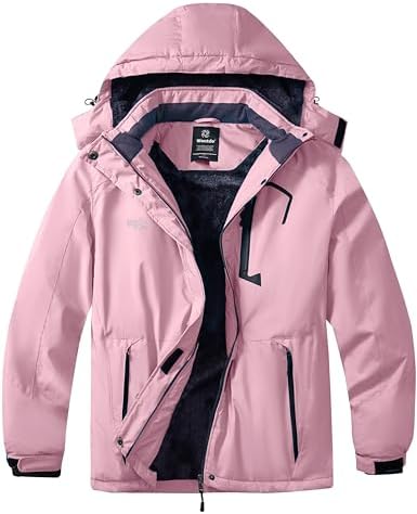 wantdo Women's Plus Size Ski Jacket Waterproof Winter Coat Snow Jacket Hood