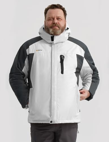 GEMYSE Men's Winter Ski Jacket Waterproof Snow Coat with Detachable Hood