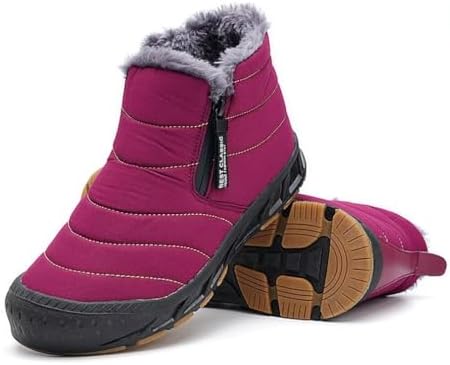 Jakcuz Women Snow Boots Water-resistant Side Zipper