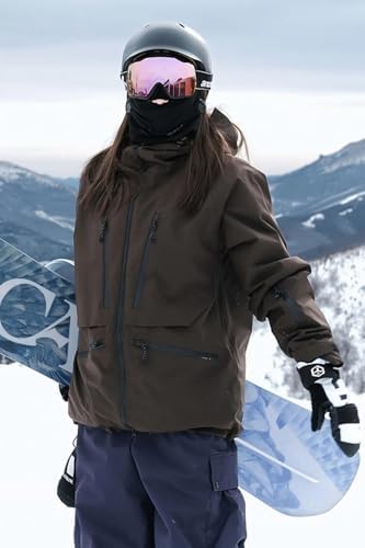 GSOU SNOW Snowboard Jacket Mens Womens Ski Jacket Baggy Snow Hoodie Coat