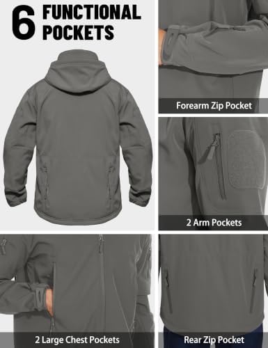 MAGCOMSEN Men's Jackets Tactical Winter Waterproof Softshell Rain Coat