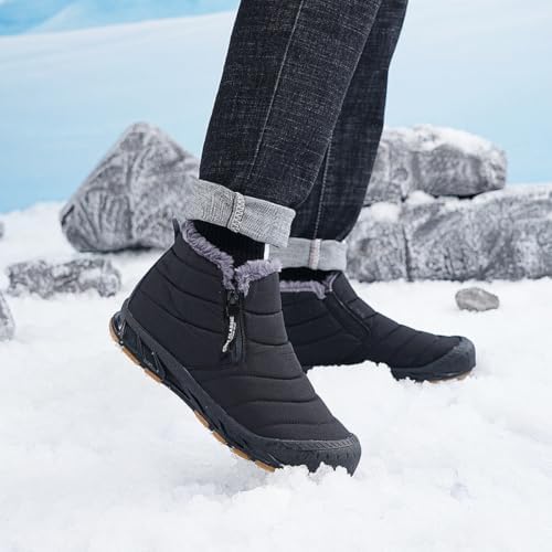 Jakcuz Women Snow Boots Water-resistant Side Zipper