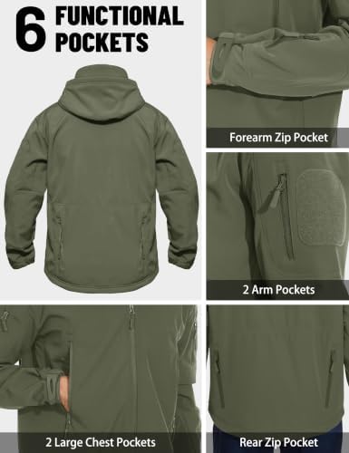 MAGCOMSEN Men's Jackets Tactical Winter Waterproof Softshell Rain Coat