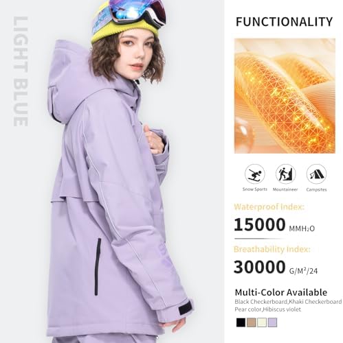 Womens Mens Snowboard Jacket Baggy Snow Ski Coat with Hood