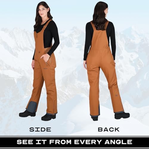 Arctix Women's Essential Insulated Ski Bibs, Water Resistant Snow Pants for Skiing & Snowboarding