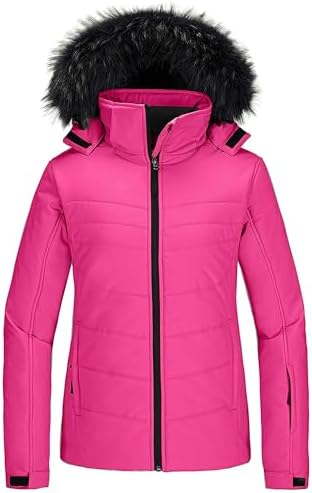 Women's Ski Jacket Waterproof Warm Puffer Thick Hooded Winter Coat