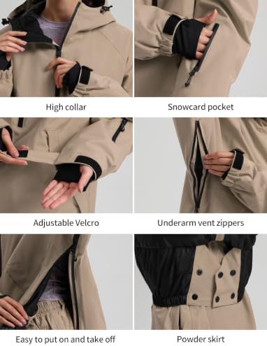 GSOU SNOW Mens Snow Jacket Womens Baggy Snowboard Ski Jacket Waterproof