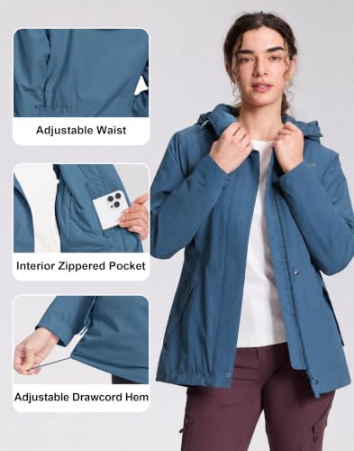 Pioneer Camp Women's Winter Coats Waterproof Ski Snow Fleece Lined Jacket