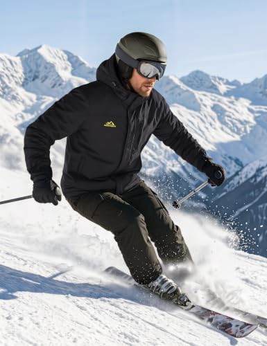 MAGCOMSEN Men's Winter Ski Jacket Waterproof Snow Fleece Lined Warm Coats