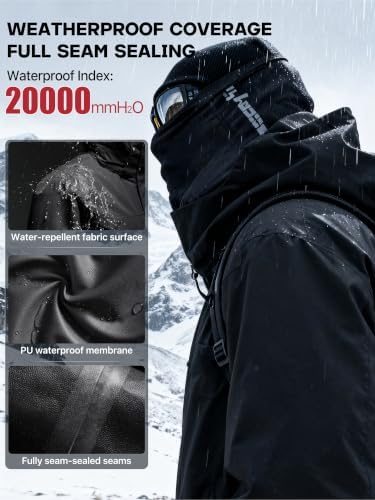 Men's Winter Waterproof Ski Snow Jacket with Hood