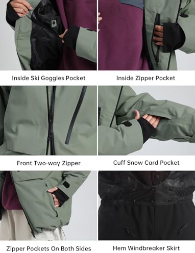 GSOU SNOW Men's Snowboard Jacket Waterproof Ski Coat Winter Snow Shell