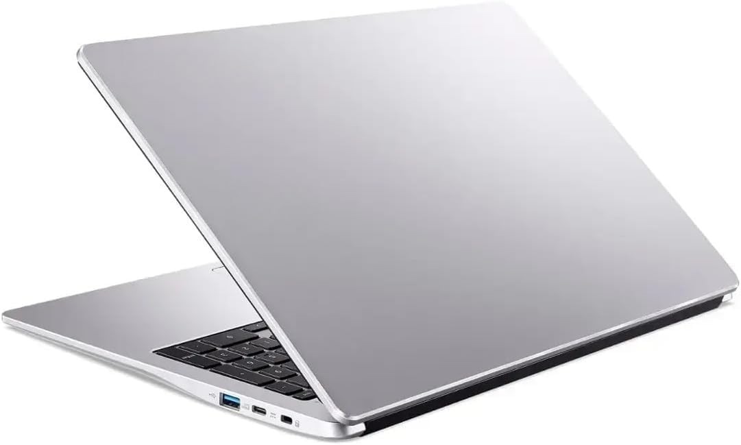 New Chromebook 315 Business & Student Laptop 15.6 inch HD Display Pentiu.m N6000 Processor 4GB RAM LPDDR4X 128GB eMMC Numeric Keypad Webcam WiFi USB-C Port up to 10 Hours Battery Life Chrom.eOS Silver
