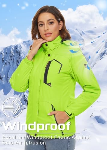 TACVASEN Women's Winter Coats Waterproof Snow Ski Jacket Warm Fleece