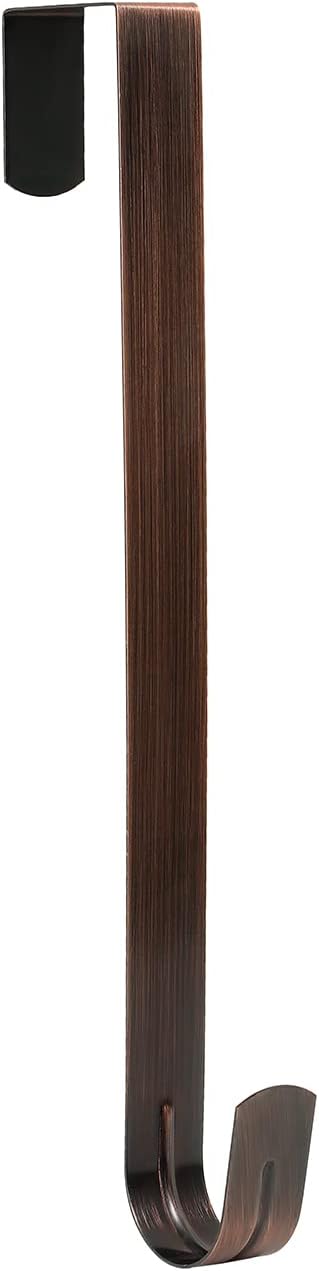Sattiyrch 12" Wreath Hanger for Front Door,Steel Over The Door Hanger Hook,Wreath Door Hanger (Brushed Copper,1)