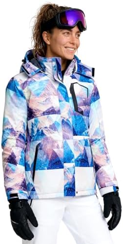 wantdo Women's Ski Jacket Waterproof Warm Fleece Lined Winter Snow Coat