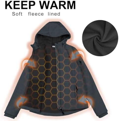 33,000ft Women's Softshell Jacket Waterproof Hooded Fleece Lined Rain Coat