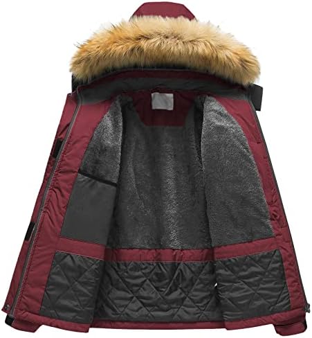 Pursky Women's Waterproof Ski Jacket Winter Snow Coats Fur Hooded Raincoat Parka