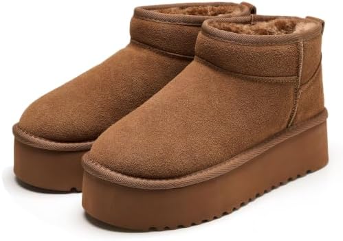 Project Cloud 100% Genuine Leather Ankle Boots for Women Platform Boots