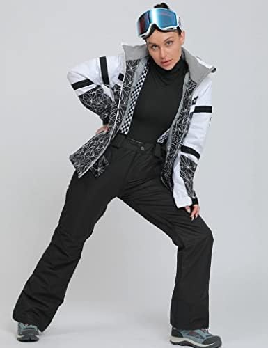 Women's Ski Jackets and Pants Set Windproof Waterproof Insulated Snowsuit Winter Warm Snowboarding Snow Coat