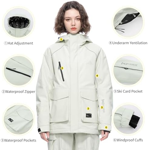 Womens Mens Snowboard Jacket Baggy Snow Ski Coat with Hood
