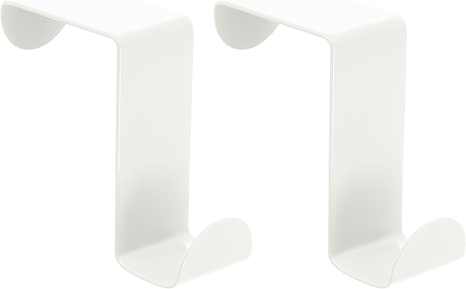 uxcell Over The Door Hooks,2pcs - Stainless Steel Door Hangers Hooks, S-Shaped Double Hooks for Hanging Clothes, Hats, Towels (White)