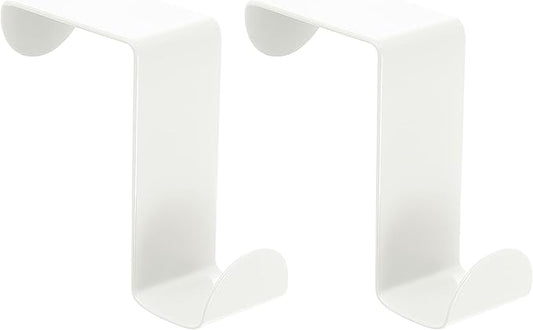 uxcell Over The Door Hooks,2pcs - Stainless Steel Door Hangers Hooks, S-Shaped Double Hooks for Hanging Clothes, Hats, Towels (White)