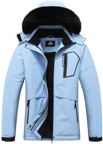 MOERDENG Women's Waterproof Winter Coat Softshell Hiking Jacket