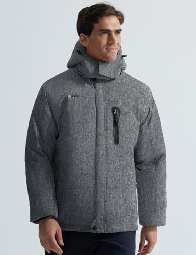 GEMYSE Men's Winter Ski Jacket Waterproof Snow Coat with Detachable Hood