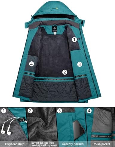 GEMYSE Women's Waterproof Ski Jacket Warm Winter Coat with Detachable Hood