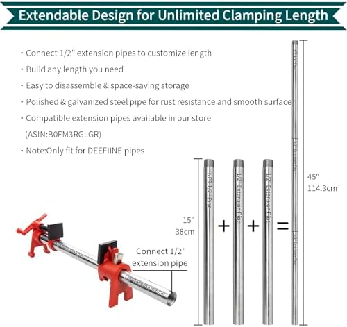 2-Pack 40 Inch Pipe Style Bar Clamps for Woodworking Gluing