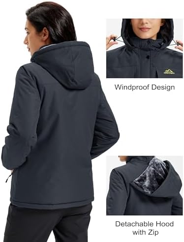 MAGCOMSEN Womens Winter Coats Waterproof Ski Snow Jackets Warm Thermal Coat