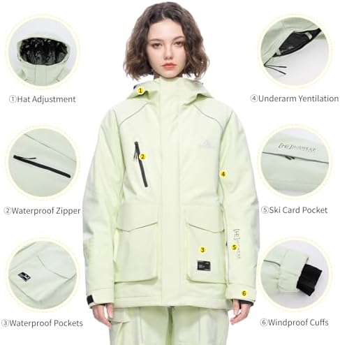 Womens Mens Snowboard Jacket Baggy Snow Ski Coat with Hood
