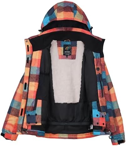HOTIAN Women's 2 Piece Ski Jackets and Pants Set Skisuit Colorful Waterproof Windproof Insulated Snowsuit Snowboarding Coat